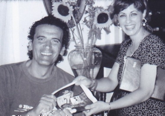 Francesca Moore with actor from  "Il postino" - "The mailman" Massimo Troisi